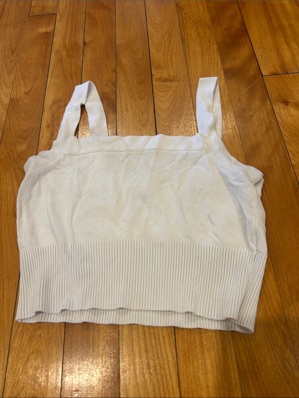 Garage White Ribbed Crop Camisole